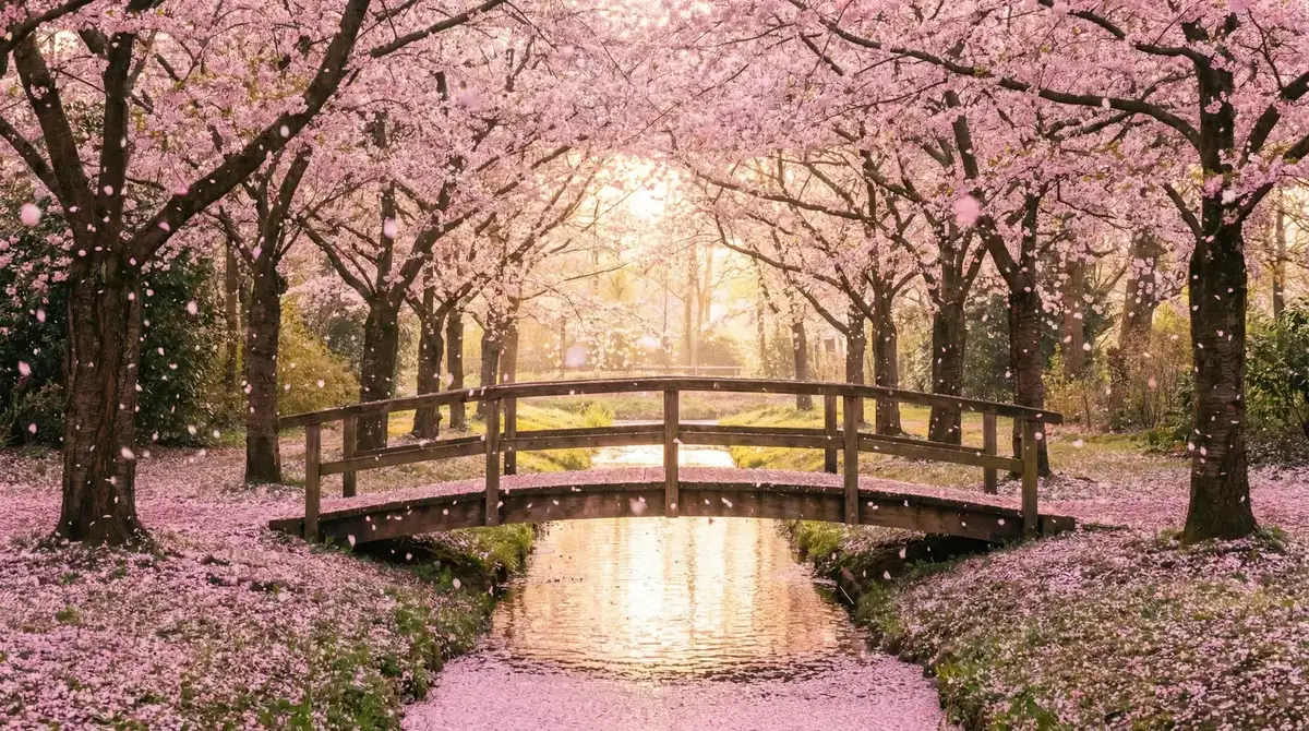 樱花桥畔 - 703804散讲 唯美风景